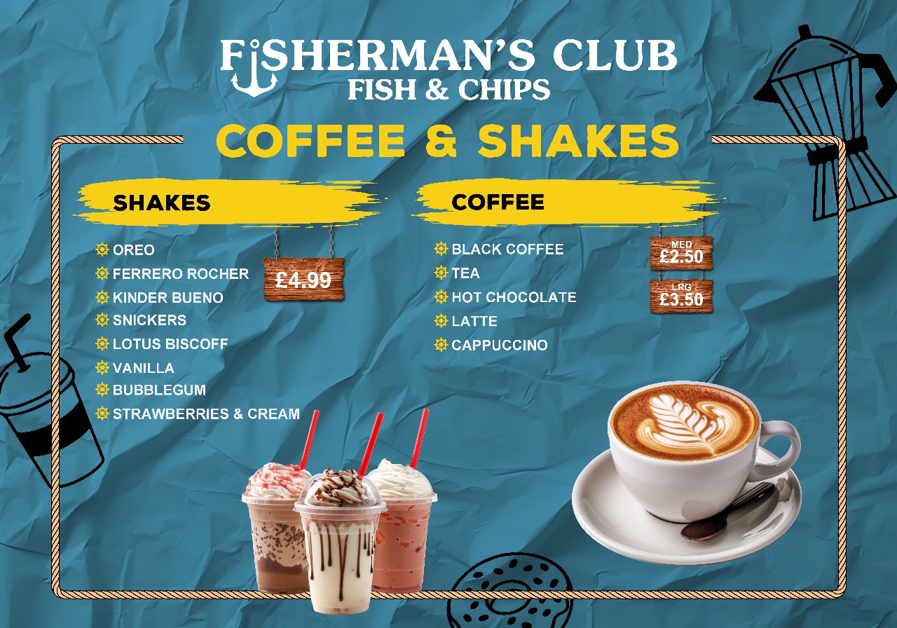 Coffee & Shakes Menu